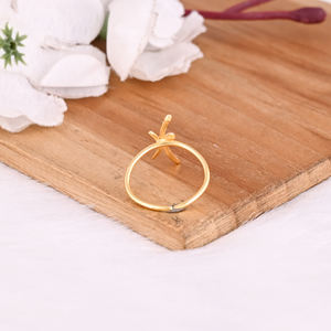 แหวนทองเหลืองคุณภาพเยี่ยม ชุบทองเรียบ ผลิตตามสั่ง ทำด้วยมือ ปรับขนาดได้ สำหรับผู้หญิง ของขวัญวันเกิด วันครบรอบ - Product Image 6