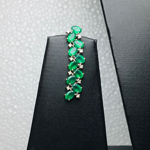 Elegante y Moderno Juego de Collar y Aretes de Plata de Ley 925 con Piedras Preciosas de Ónice Natural, Diseño Único para Bodas o Regalos - Product Image 2