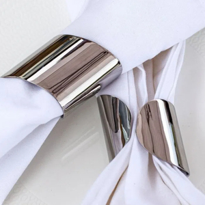 <b>Hammered</b> Texture Gold Metal Napkin Rings Set of 4 Elegant Brass Napkin <b>Holders</b> Modern Luxury Gold Toned Napkin Cuff Rings - Product Image 3