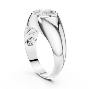Anillo de Diamante Cultivado en Laboratorio con Corte Brillante Redondo, Chapado en Oro de 10K/14K, Joyería de Lujo para Compromiso y Boda para Mujer, Certificado IGI, Sintético - Product Image 4