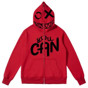 Chaqueta de Forro Polar con Estampado Personalizado y Bordado de Pedrería de Alta Calidad y Gran Demanda, Sudadera con Capucha Estilo Vintage para Hombre - Product Image 4