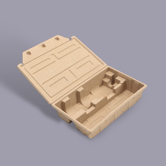 Custom Box Paper Tray Sugarcane Packaging Liner Pulp Molding Biodegradable Box Dry Pressing Process Houseware Packaging