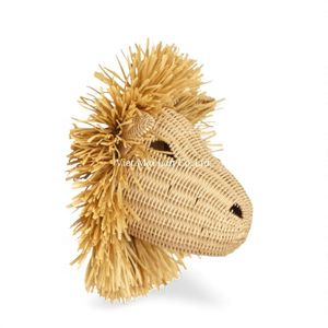 Decoración de Pared de León de Ratán Natural Hecha a Mano, Tejida y Colgante para Cuarto de Bebé, Divertida y Ecológica - Product Image 3