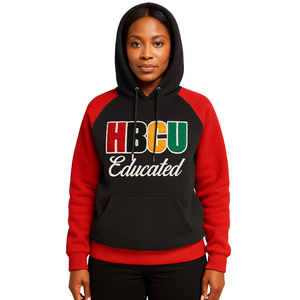HBCU-Sudadera con capucha de manga raglán panafricana educada, bordado de chenilla, hermandad griega Divine Nine Apparel, sudadera con logotipo personalizado - Product Image 1