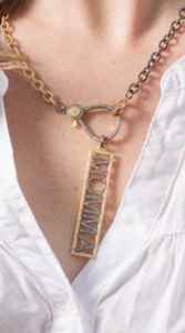 จี้เพชรเม็ด925สีดำโรเดียมสำหรับสตรีขนาด42x10มม. ขนาด3.50 GMS - Product Image 2