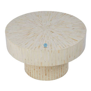 La mejor opción de accesorios de decoración de mesa de centro MOP, mesas de centro blancas redondas con Incrustaciones de nácar elegantes en la sala de estar - Product Image 1