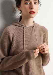 Sudadera con Capucha Informal de Punto Acanalado de Lana de Cachemira Personalizada para Hombre - Product Image 2