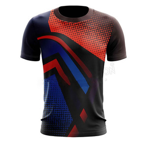 Maillot de sport électronique pour homme, nouveau modèle, personnalisé, motif uni, impression par transfert thermique, séchage rapide, respirant, manches courtes, 220g, décontracté, vente en gros - Product Image 1