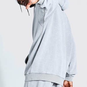 Wholesale Custom Logo Hoodies Acid Wash Plus Size <b>Sweatshirt</b> and Fleece Sweatpants Set Blank Printing Plain Oversized. - Product Image 5