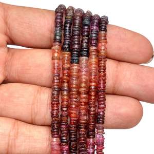 Perles naturelles multi-spinelle lisse de pierres précieuses de Heishi brins 4mm cordes de perles de pierre de spinelle pour la fabrication de bijoux aux prix de gros - Product Image 2