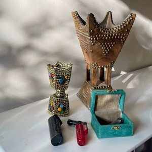 Brûleur Mabkhara en bois massif décoratif de luxe, durable, écologique, élégant, porte-parfum d'intérieur, Bakhoor Oud arabe - Product Image 1