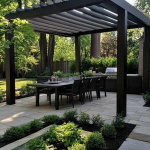 Modern Outdoor <b>Teak</b> Wood Dining Table Set Weatherproof Foldable Patio <b>Chairs</b> Space Saving Resort Garden Villa Furniture - Product Image 4
