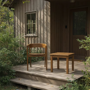 Table basse en teck carrée minimaliste moderne, écologique et fabriquée à la main par SOLOBEAT - Product Image 1