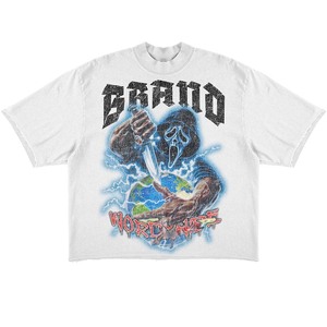 Camiseta Corta Cuadrada para Mujer, Algodón Premium, Blanca, con Estampado Gráfico, Impresión Serigrafiada, Logotipo Personalizado, Camiseta Cuadrada 100% Algodón para Mujer - Product Image 1