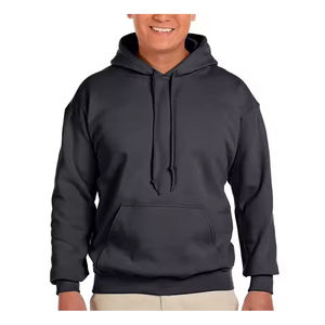 2025 Hot Selling <b>Plain</b> <b>Black</b> Color Men Drop Shoulder Hoodies Custom Logo 100%Cotton Fabric Heavy weight Quick Dry Men's <b>Hoodie</b> - Product Image 1