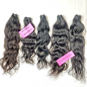 Paquete indio 100% cutícula alineada Color natural crudo mujeres procesamiento ninguna máquina doble trama onda profunda extensión de cabello humano - Product Image 2