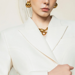 Blazers de alta calidad para mujer, chaqueta con muescas CAMILLA, manga larga, tela ecológica, ropa informal para mujer hecha en Vietnam - Product Image 5