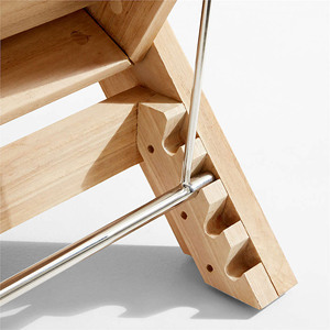 Tumbona de jardín de madera de teca Natural versátil duradera con brazo piscina salón cama tumbonas de madera playa muebles de exterior-Bylon - Product Image 6