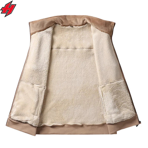 Nouveau logo personnalisé veste sans manches en polaire hivernale fermeture éclair complète chasse en plein air gilet en polaire pour hommes - Product Image 2