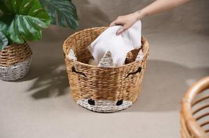 Panier en jacinthe d'eau licorne fait main, panier de rangement, vente en gros, écologique, fabriqué au Vietnam - Product Image 5