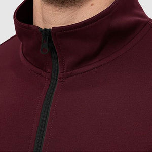 Survêtement à fermeture éclair avec logo personnalisé pour hommes et survêtement décontracté à fermeture éclair de couleur unie, respirant et à coupe décontractée, en vente en ligne - Product Image 6