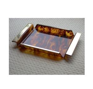 Elegante bandeja de bocina de color azul, diseño moderno y elegante, ideal para mesa de comedor, cocina o sala de estar, hecho a mano de La India - Product Image 4