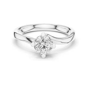 Anillo Solitario con Diamante de Laboratorio Redondo Brillante de 0.50 CT para Mujer, Claridad VVS-VS EF, Oro de 18K, 14K, 10K y Plata 925, Color Rosa - Product Image 2
