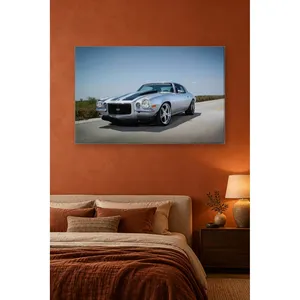 Impression sur toile Fida Silver Camaro Under a Light Blue Sky - Product Image 4