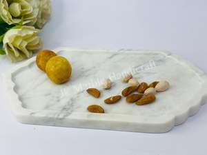 Plato de mármol blanco natural puro hecho a mano al mejor precio, excelente diseño, bandeja para servir alimentos para productos de decoración del hogar - Product Image 5