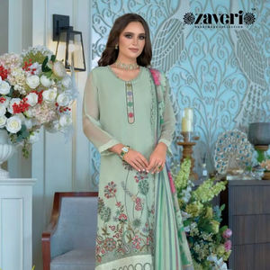 Collection de costumes prêts à l'emploi avec broderie en organza doux de qualité supérieure disponible au tarif de gros, idéale pour les tenues de fête - Product Image 1