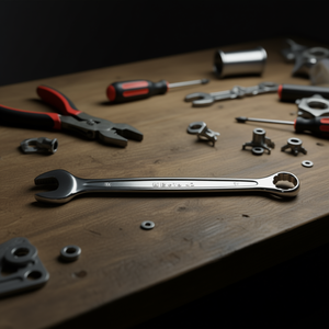 Chiave Combinata Cromata con Estremità Aperta e Anello Piegato - Product Image 3