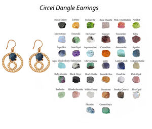 Laiton 18k Plaqué Or Cristal Brut Quartz Pierres Précieuses Prong Setting Dangle Cercle Forme Sans Nickel Sans Plomb Unisexe Famille - Product Image 5