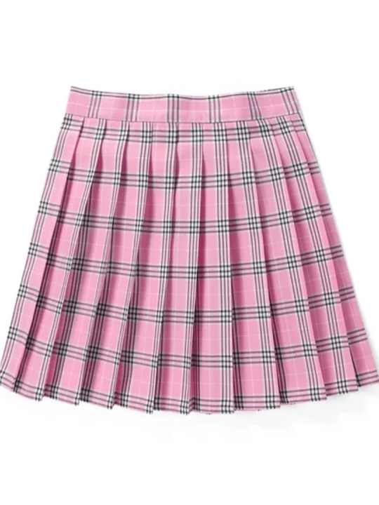 Summer Women High Waist Pleated Plaid Skirts Mini Tennis Skirt JK Japanese School Uniform Short A-Line Mini Skirt Girl