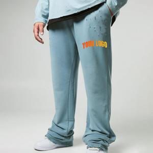 กางเกงจ็อกเกอร์ผู้ชาย ODM แบบยั่งยืน ระบายอากาศได้ดี ทรงเรียบง่าย ตะเข็บซ้อน สไตล์อเมริกันเรโทร ผ้าฝ้ายอุตสาหกรรม ลุคดิสเทรส สำหรับฤดูหนาว - Product Image 4