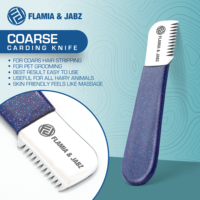 Couteau à Désarçonner et Peigne à Carder Flamia & Jabz en Acier Inoxydable Écologique pour Chiens, Chats et Chevaux