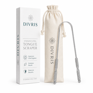 ที่ทำความสะอาดลิ้นรูปตัวยูสองด้าน Divris Copper พร้อมด้ามจับแบบมีลายและปลายทรงกลมเพื่อสุขอนามัยในช่องปาก - Product Image 3