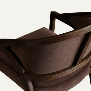 Modern <b>Upholstered</b> Dining Armchair with Solid Teak Wood Frame for Restaurants Hotels Homes - Product Image 4