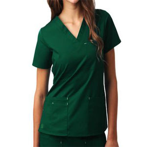 Tout nouveau femmes Slim Fitting élasticité gommages ensembles couleur unie salle d'opération uniformes médicaux toile matériel infirmière gommages - Product Image 1