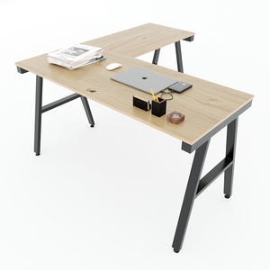 Escritorio para Juegos en Forma de L Aconcept HBAC042 de 140 cm, Tablero Principal de Madera Contrachapada, Plegable, con Diseño Simple y Características de Almacenamiento Metálico - Product Image 1