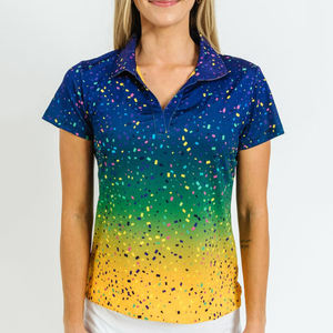 Camiseta de golf de poliéster personalizada para hombre y mujer, camiseta de secado rápido para Polo, Camiseta deportiva sólida con logotipo bordado estampado - Product Image 1