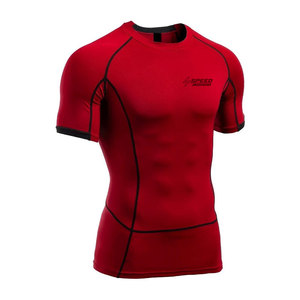 Gimnasio Fitness Ropa Nueva llegada Hombres Manga corta Rash Guard Precio barato Diseño personalizado Manga corta Rash Guard para hombres - Product Image 2