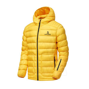 Logo personnalisé Veste chaude et légère d'extérieur pour hommes Manteau d'hiver à capuche en polyester Bouffant de bulles Vestes bouffantes avec capuche - Product Image 1