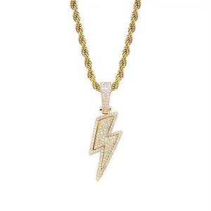 Por encargo Lightning Bolt Sólido 925 Plata Esterlina Iced Moissanite Diamante Hip Hop Colgante Oro Estilo Vintage Regalo de Cumpleaños - Product Image 5