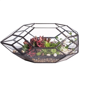 High Quality Custom Shape Glass Metal Terrarium for Living Room Table Top Decoration or Wedding Venue Standard Size Vase - Product Image 1