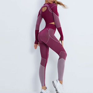 Ensemble de yoga 2 pièces pour femme, soutien-gorge de sport léger sans coutures grande taille à maintien élevé, écologique - Product Image 4