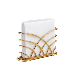 Porte-serviettes portable en métal et fer Panier à serviettes contemporain fait à la main pour maisons modernes, hôtels, salles de conférence et salles à manger - Product Image 3