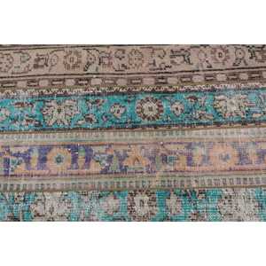 Alfombra Vintage de 2.7x4.6 pies, Alfombra Turca Pequeña, Alfombra Floral Azul Marrón - Product Image 5