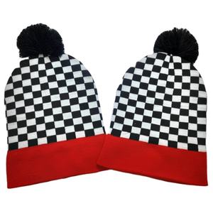 Gorro de punto de lana personalizado con pompa con forro de satén de alta calidad 2025 para niños, gorro de lujo con estampado para hombres - Product Image 1