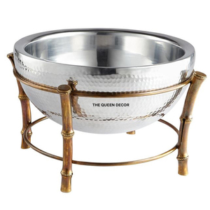 Bol à salade en céramique de style corail, utilisation domestique japonaise, promotionnel, plaqué argent nickel, décoratif, en aluminium métallique - Product Image 3