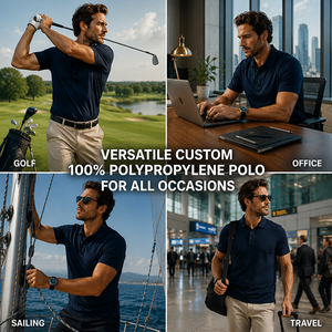 T-shirt pour homme en tricot 3D respirant et 100% polypropylène, idéal comme <span class=keywords><strong>polo</strong></span> technique pour le travail, personnalisable en gros - Product Image 5